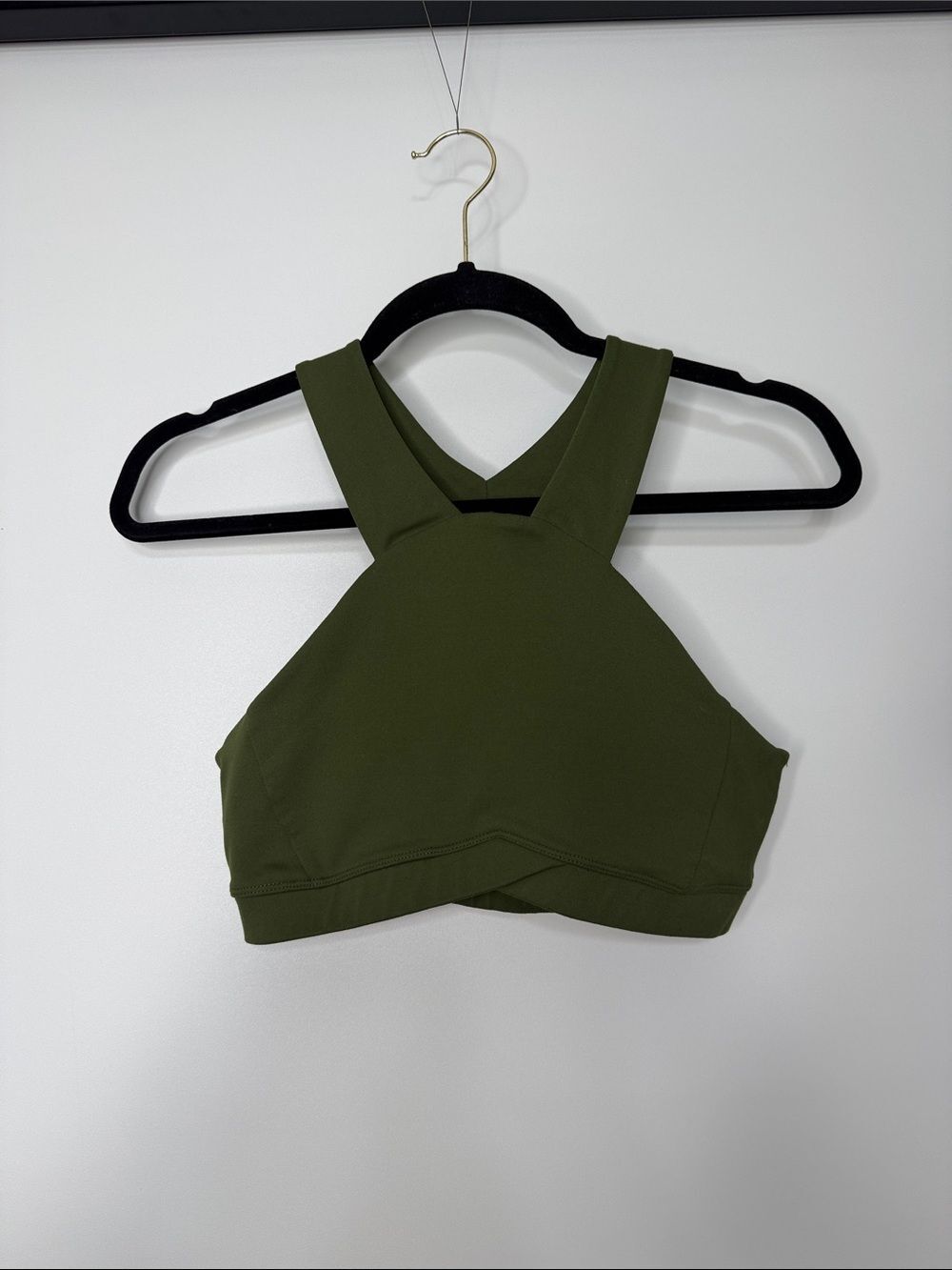 Fabletics Demi Lovato Olive Green Crossback Sports Bra Size Small